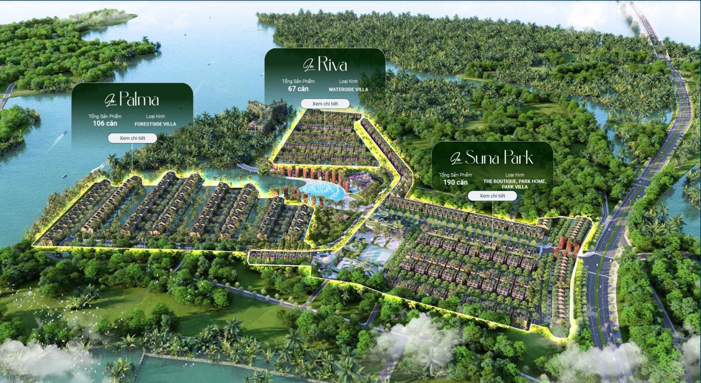 Mặt bằng các phân khu tại Casamia Balanca